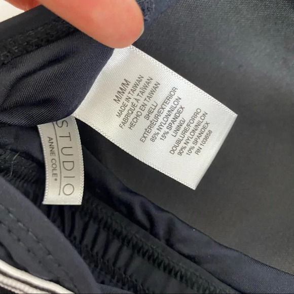 Anne Cole Studio Black White Classic Style Adjustable Halter Neck Tankini Top M - Picture 10 of 12